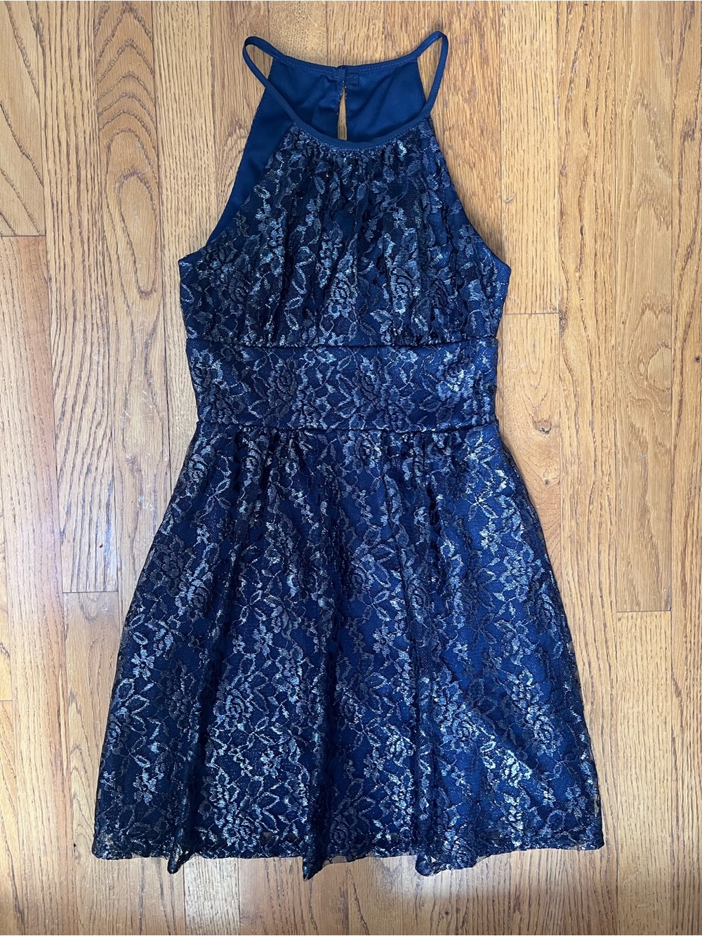 B Darlin Navy Lace Mini Dress